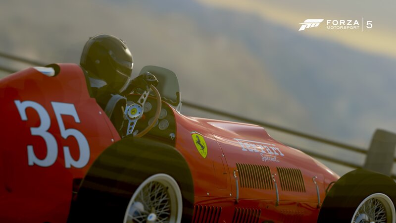 Racing Driver in Car — Red, Dramatic