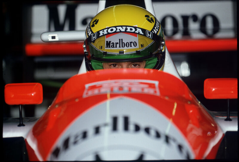Racing Driver in Car — Red, Focused, Photograph, Helmet