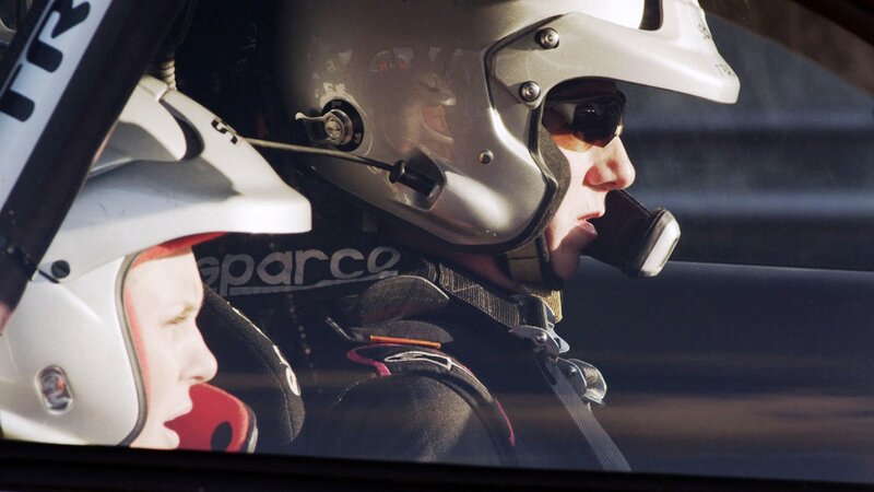 Racing Driver in Car — White