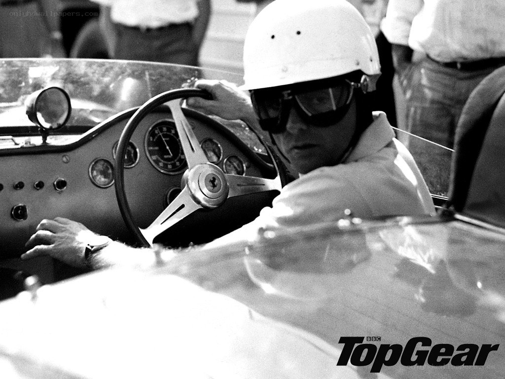 racing driver in classic car