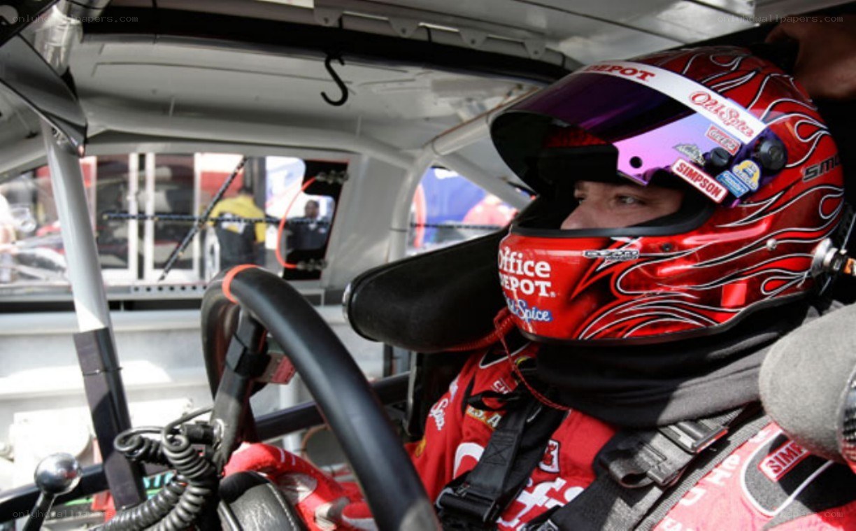 racing driver in cockpit