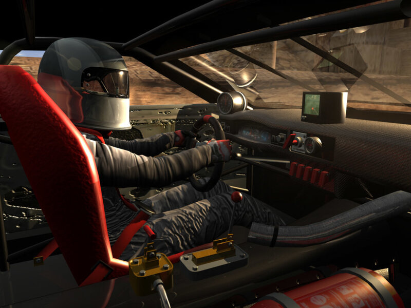 racing driver in cockpit