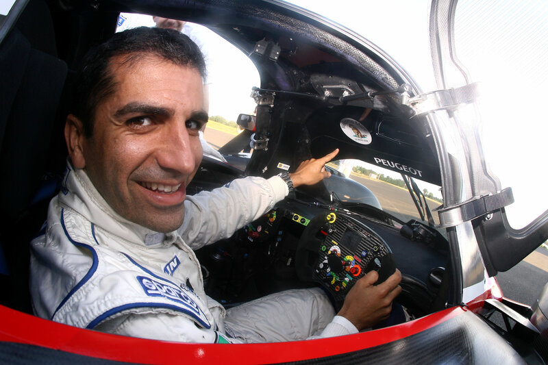 racing driver in cockpit