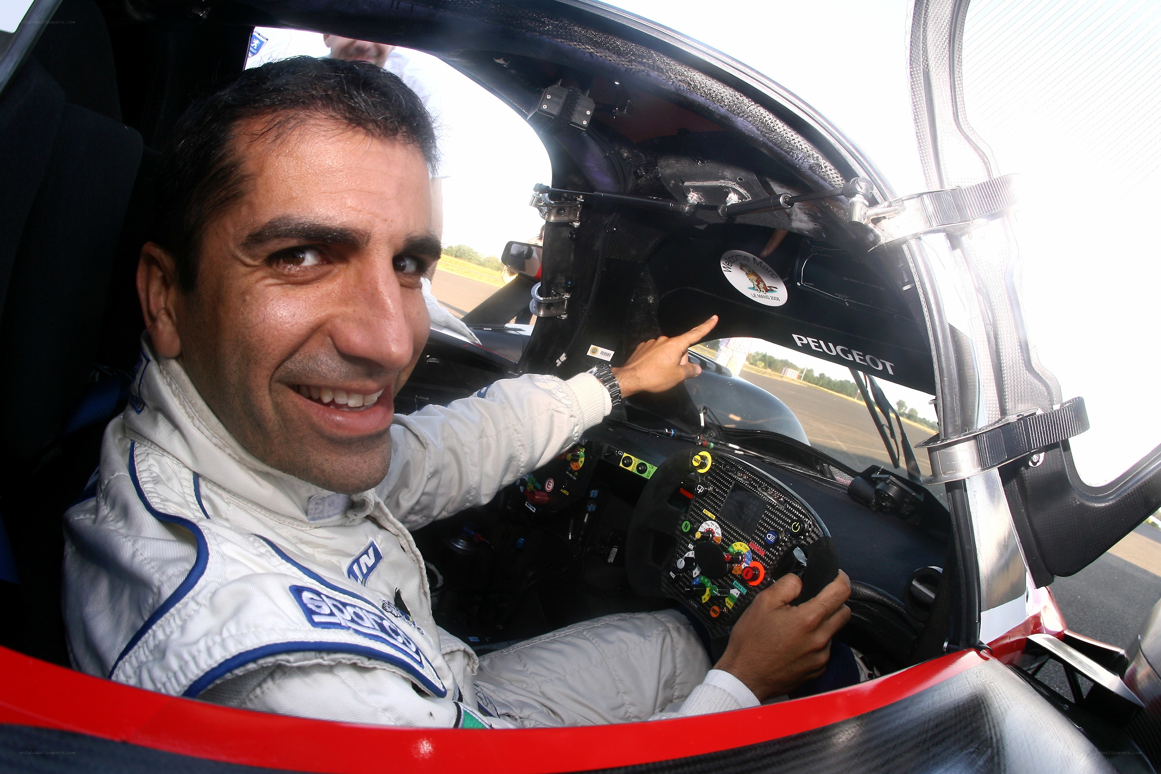 racing driver in cockpit
