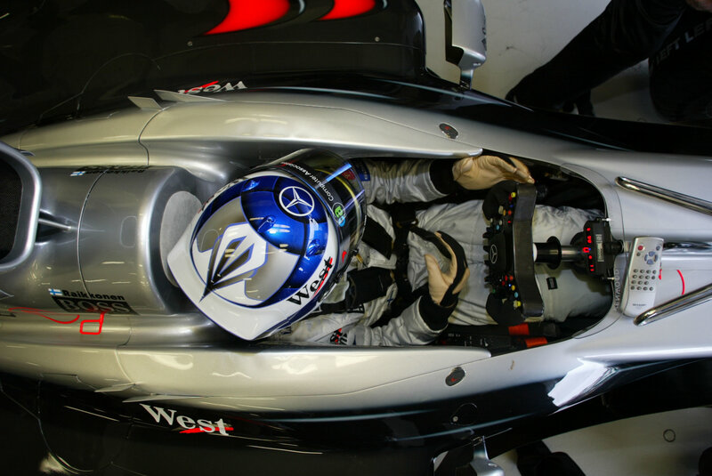 racing driver in cockpit