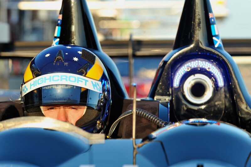 racing driver in cockpit
