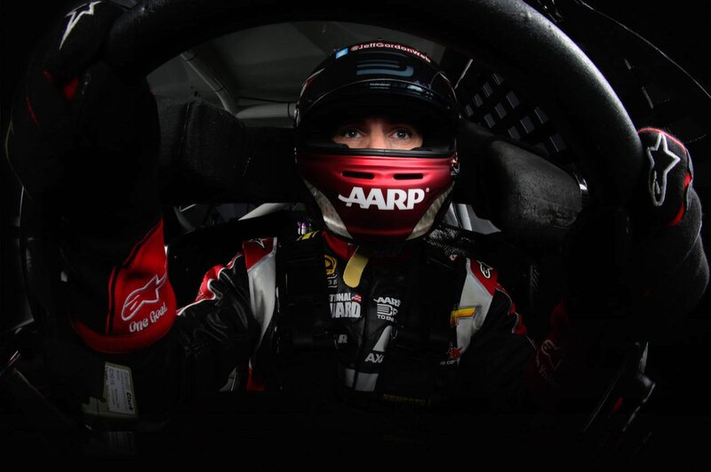 Racing Driver in Cockpit — Black, Intense