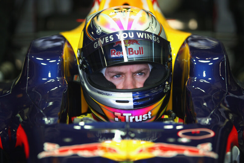 Racing Driver in Cockpit — Blue