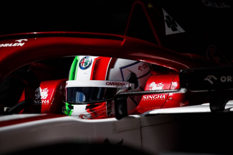 Racing Driver in Cockpit — Red