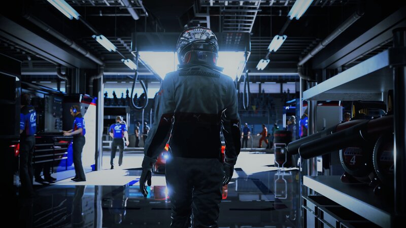 Racing Driver in Garage — Black
