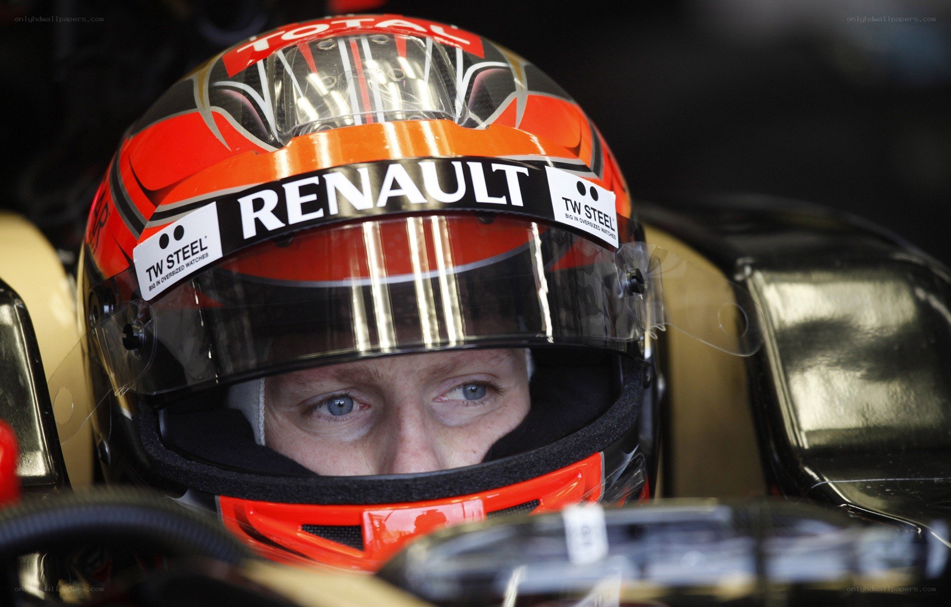 racing driver in helmet