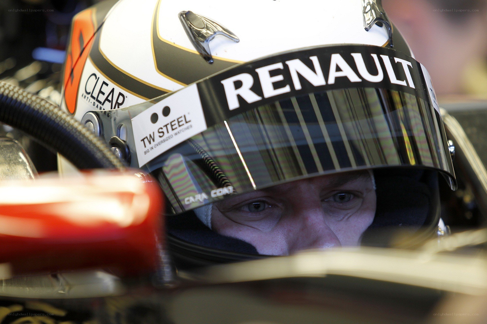 racing driver in helmet