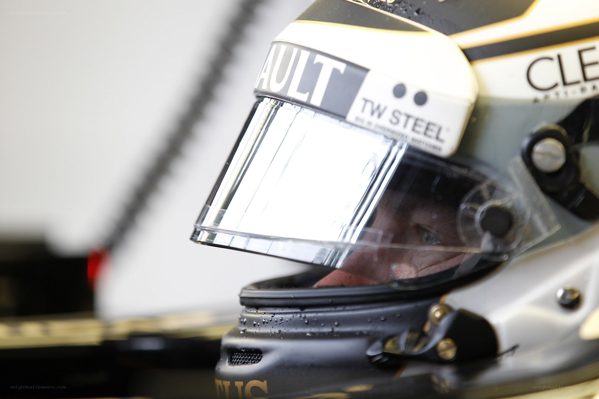 racing driver in helmet