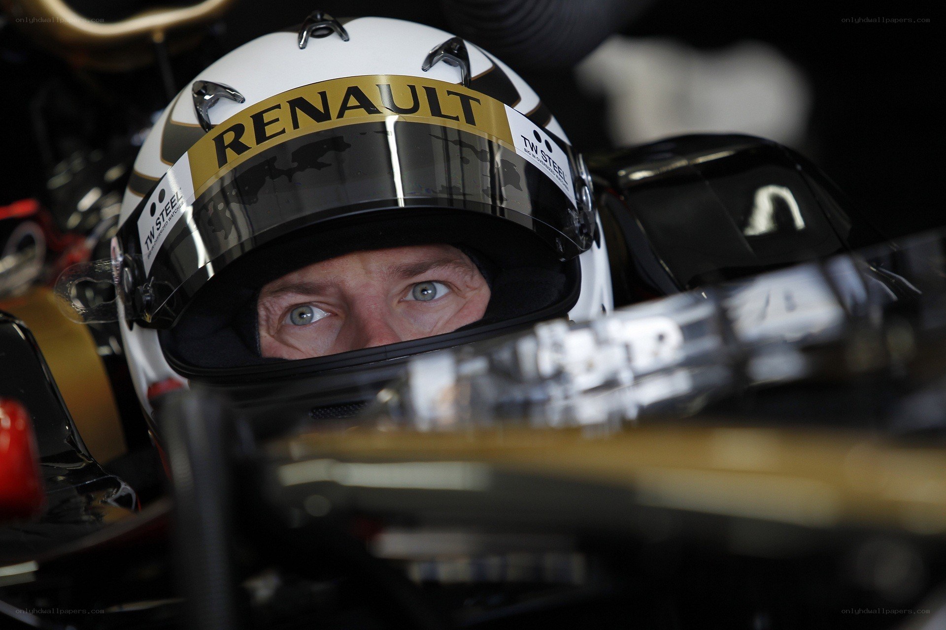 racing driver in helmet
