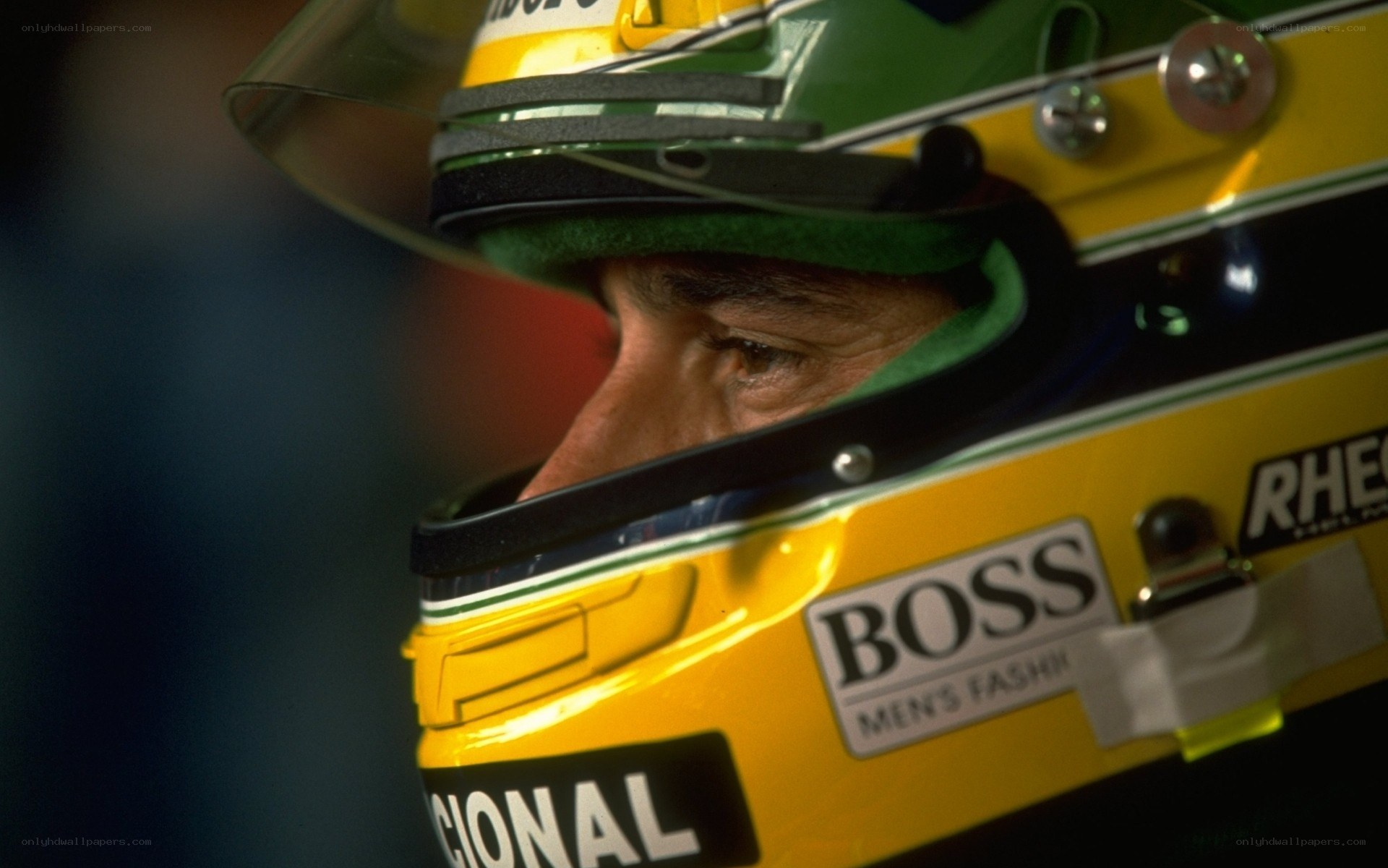 racing driver in helmet