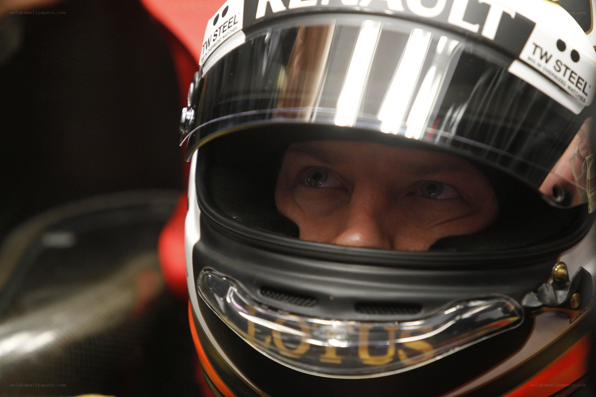 racing driver in helmet
