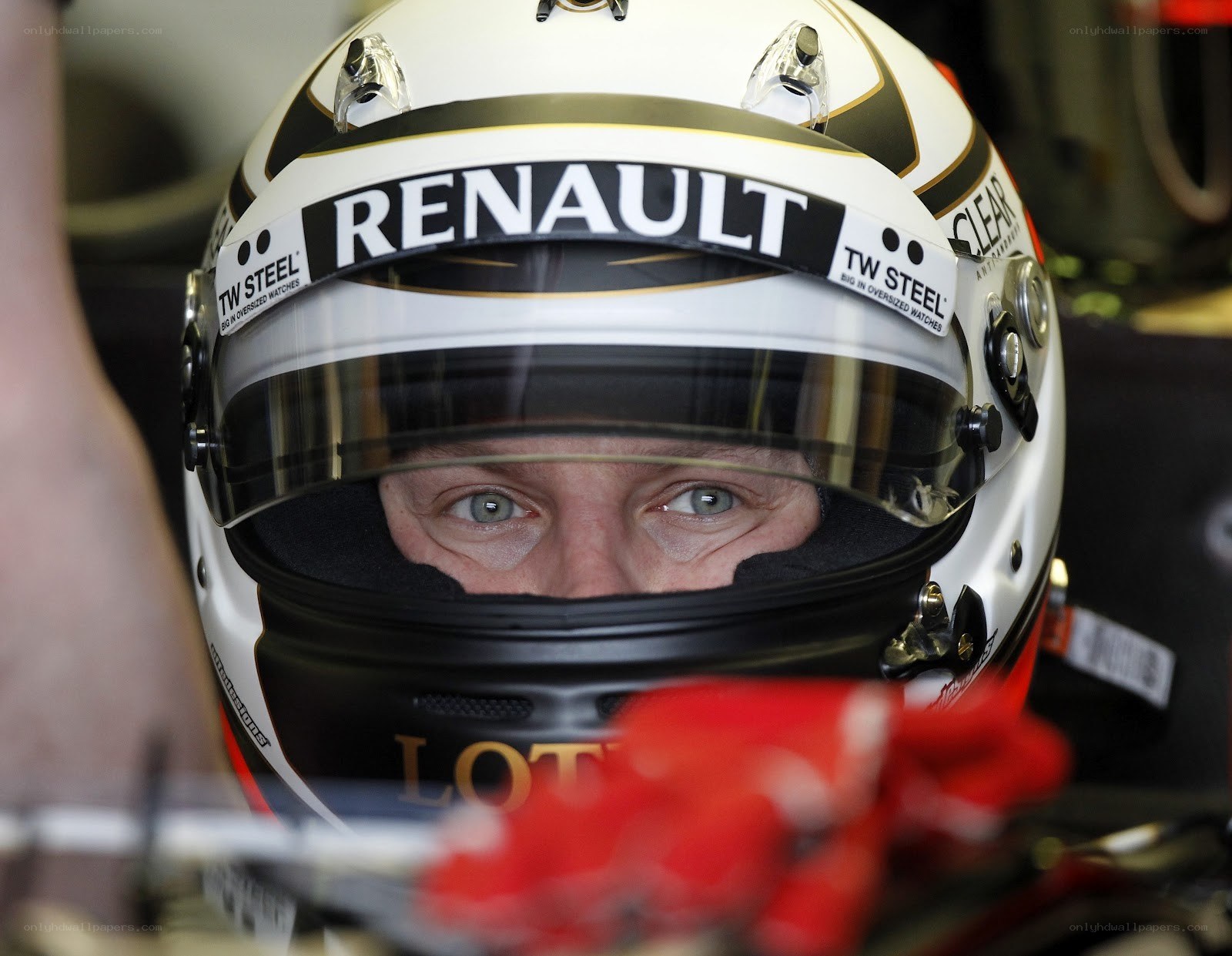 racing driver in helmet