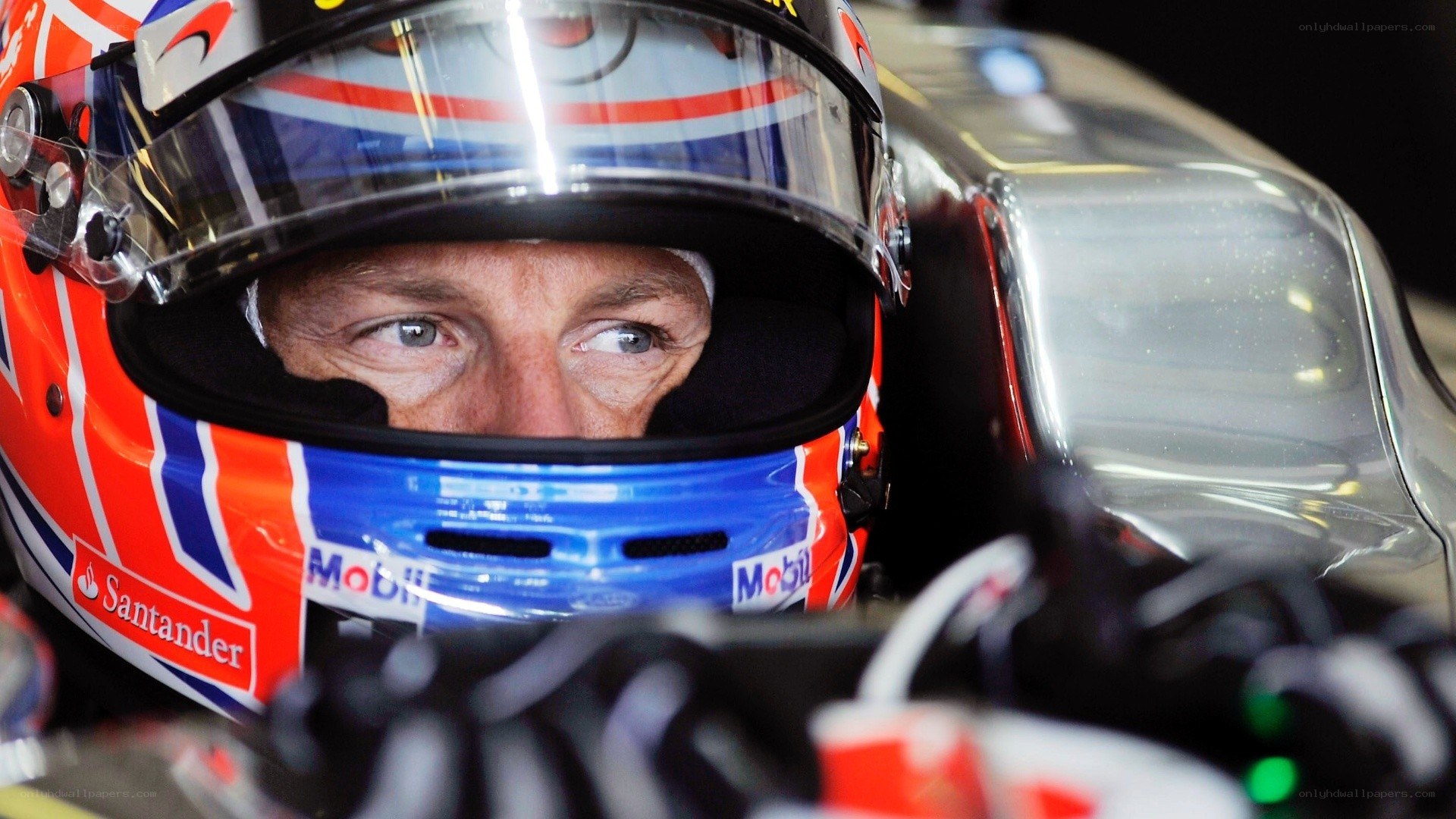 racing driver in helmet
