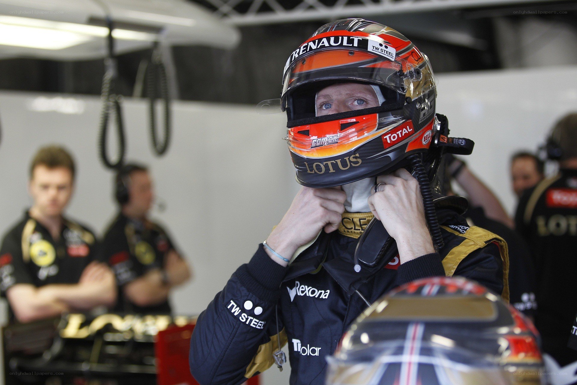 racing driver in helmet