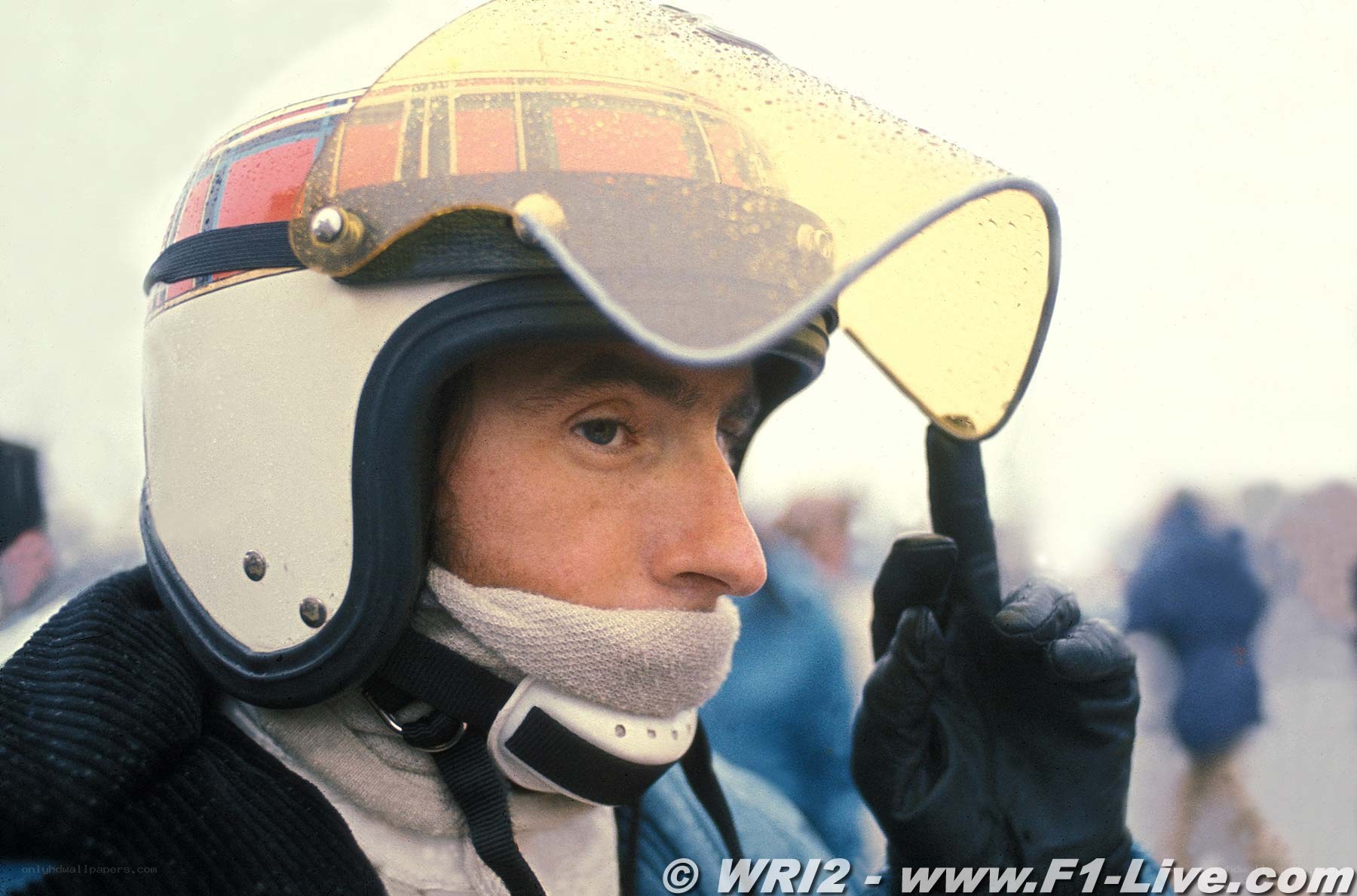 racing driver in helmet