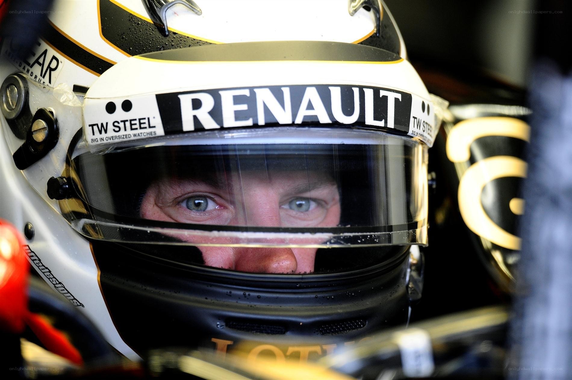 racing driver in helmet