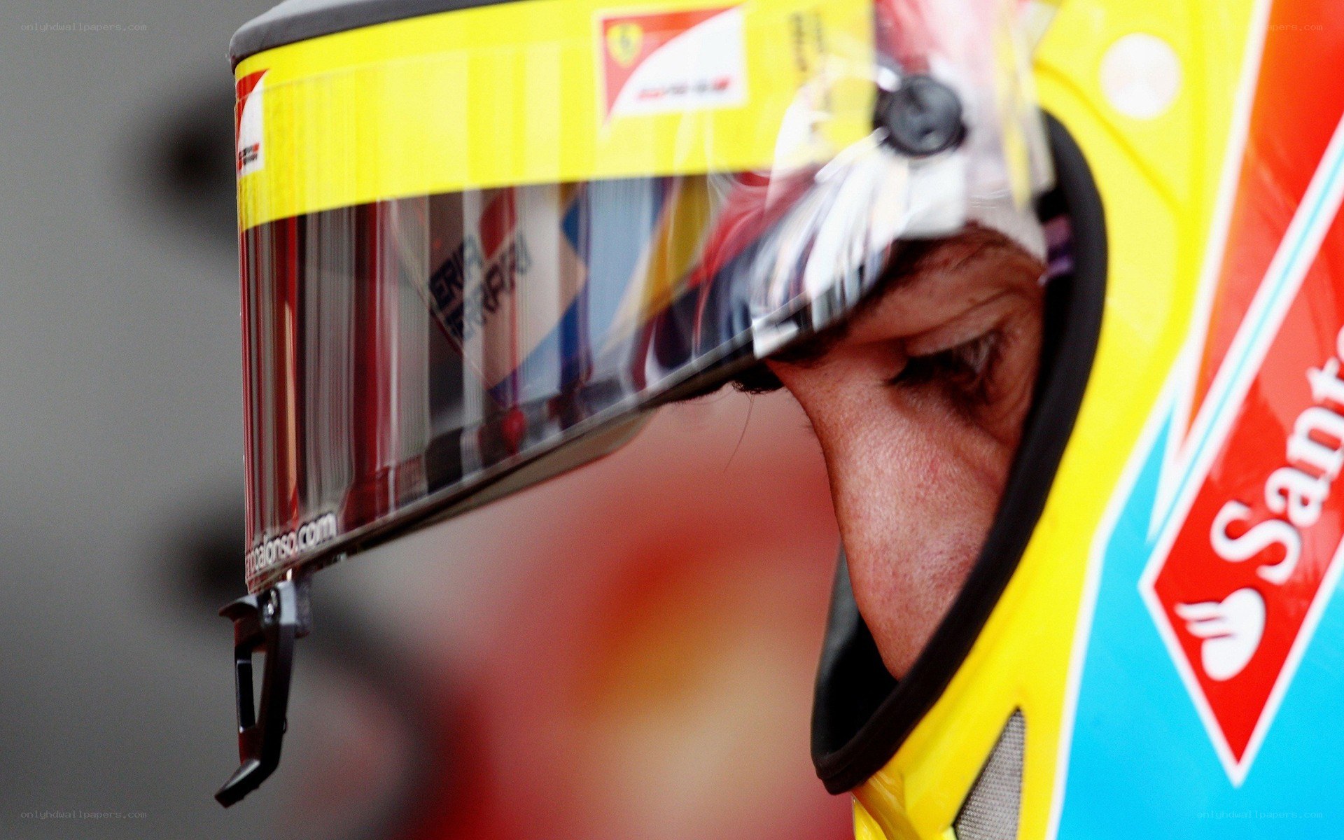 racing driver in helmet