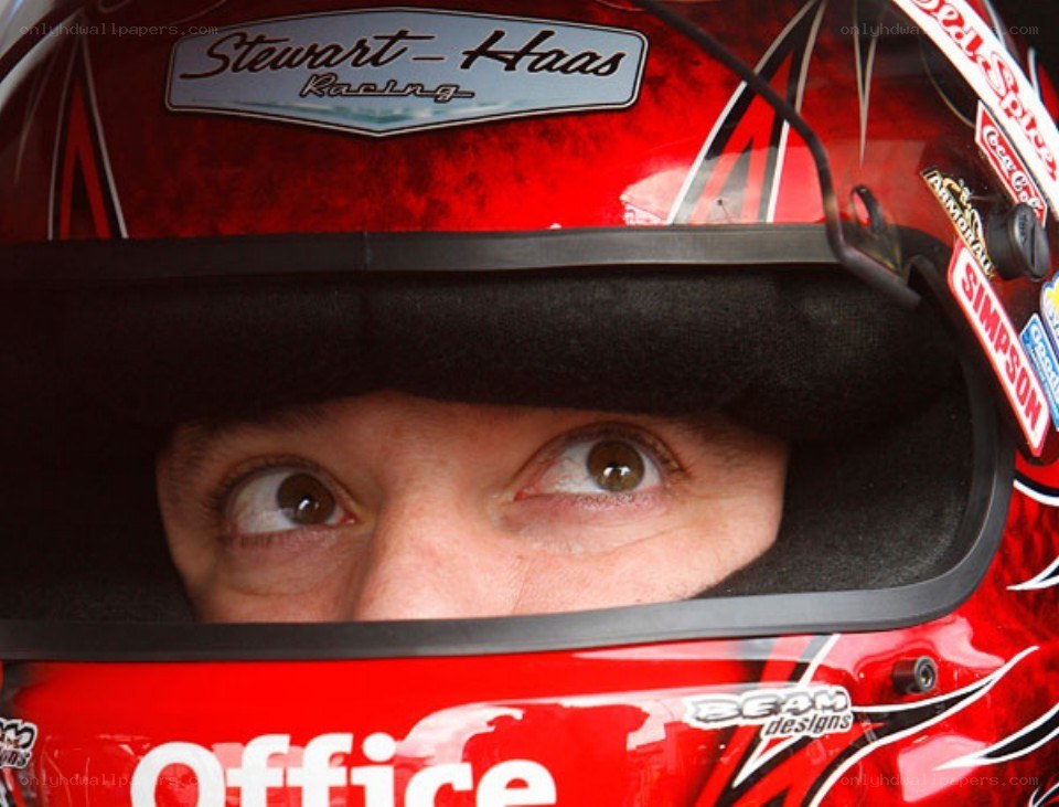 racing driver in helmet