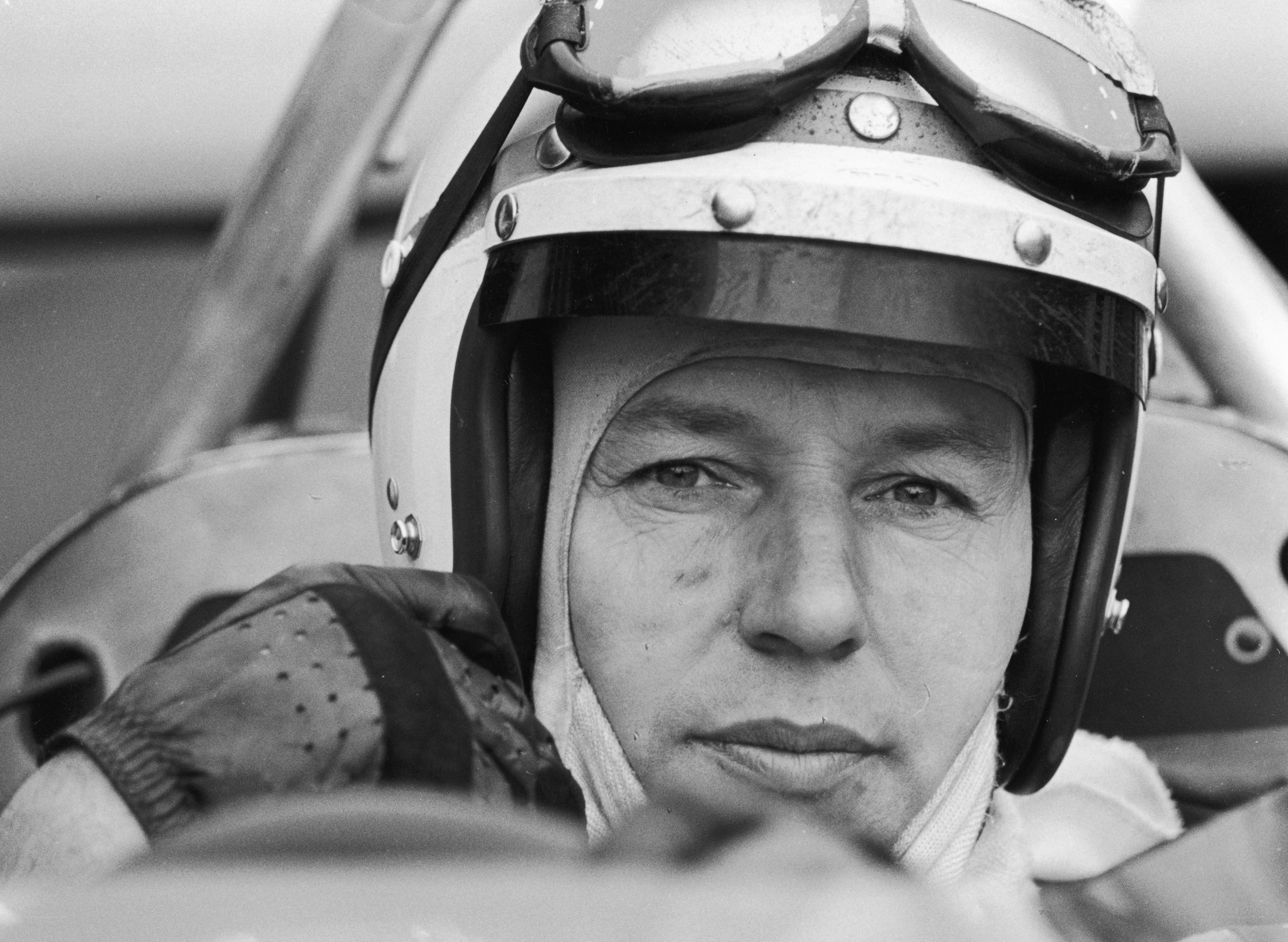 racing driver in helmet