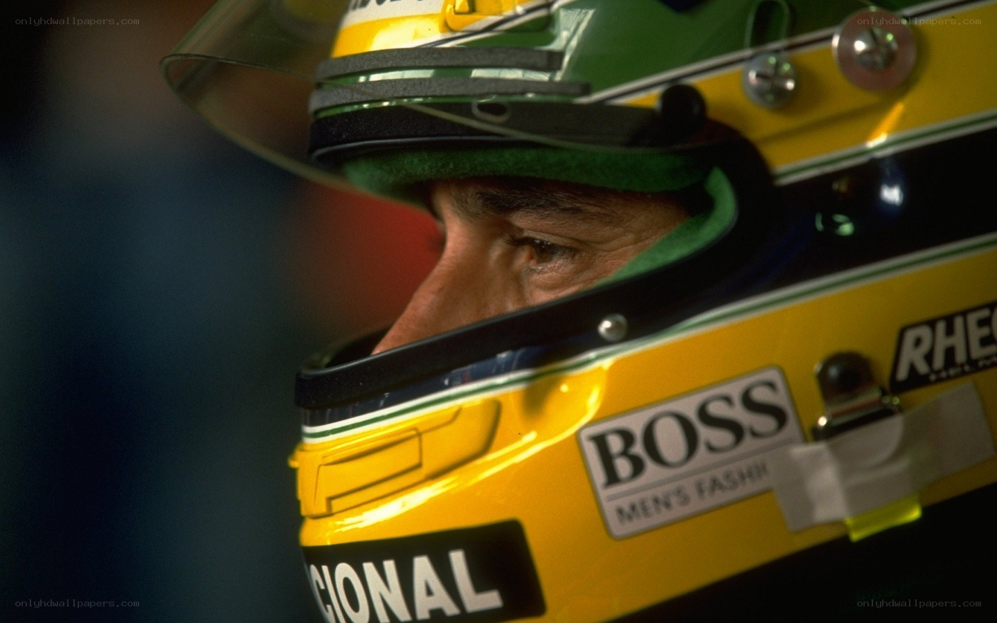 racing driver in helmet