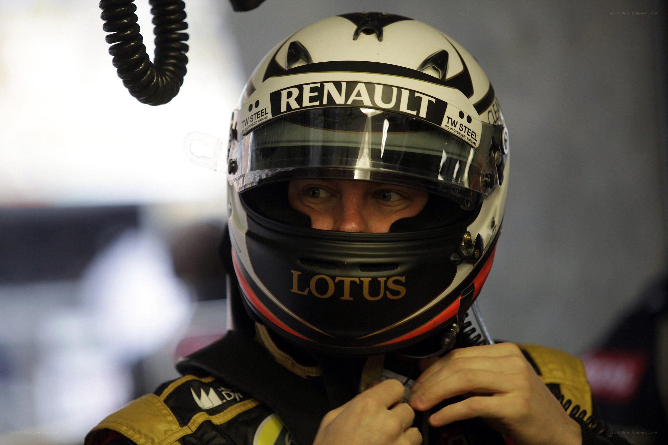racing driver in helmet
