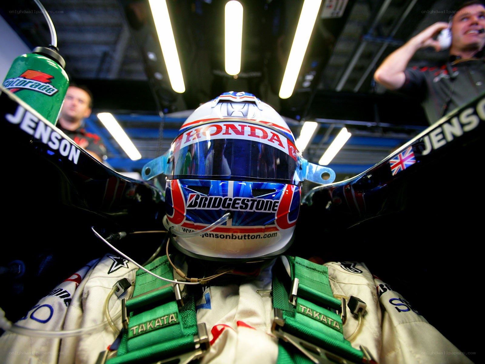racing driver in helmet