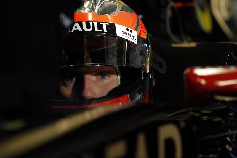 Racing Driver in Helmet — Black, Intense, Photograph