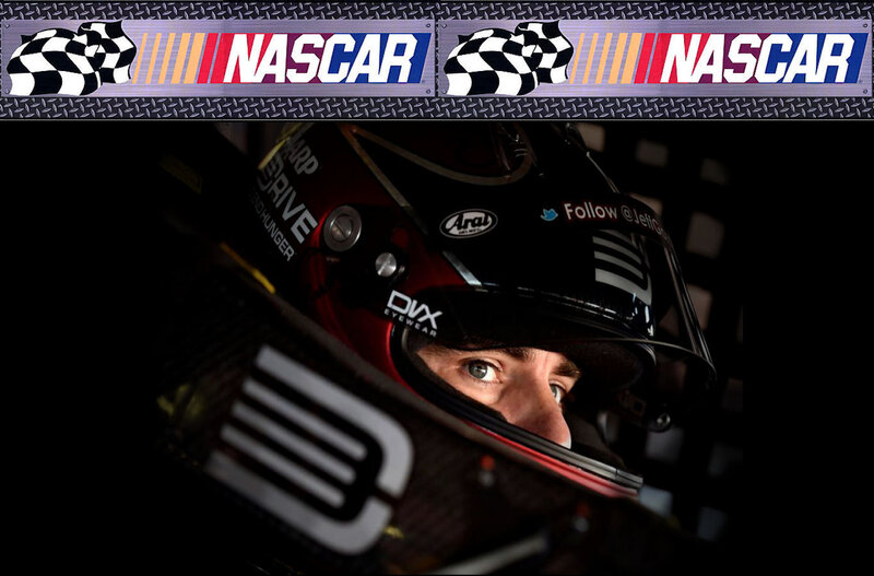 Racing Driver in Helmet — Black, Intense