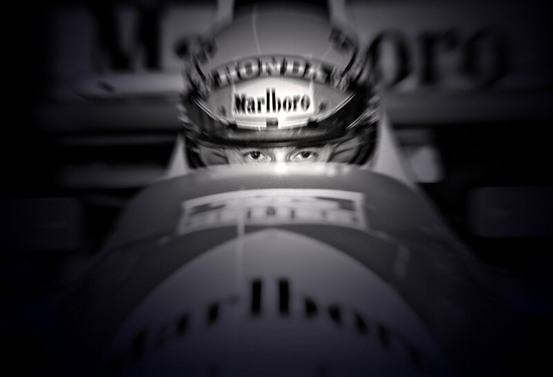 Racing Driver in Helmet — Black