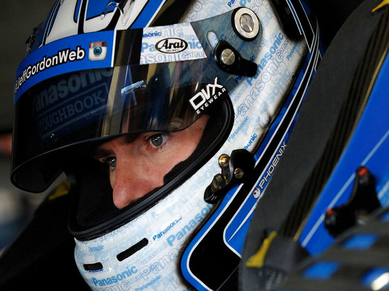 Racing Driver in Helmet — Blue, Focused, Photograph