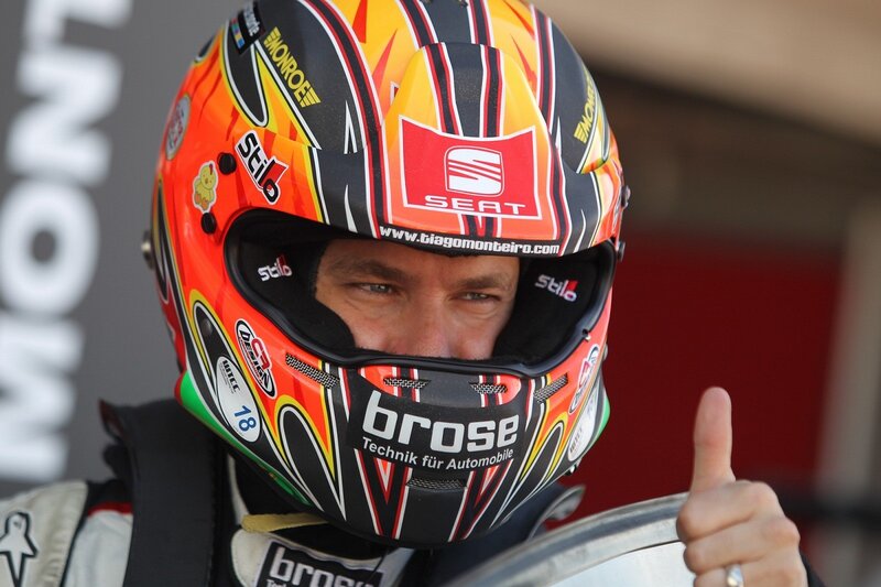 Racing Driver in Helmet — Orange