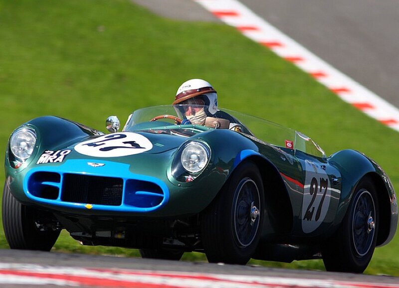 Racing Driver in Vintage Car — Green