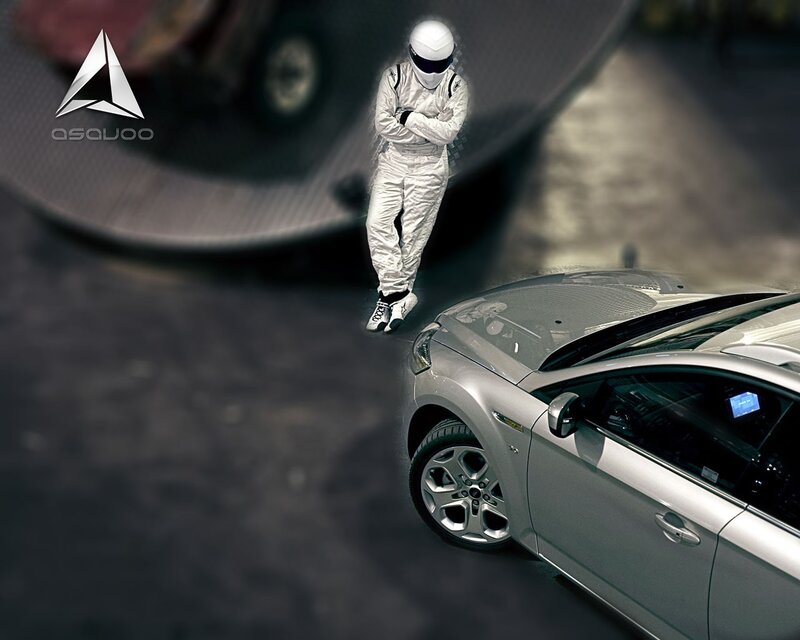 racing driver with car