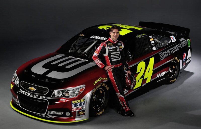 Racing Driver with Car — Black, Dramatic