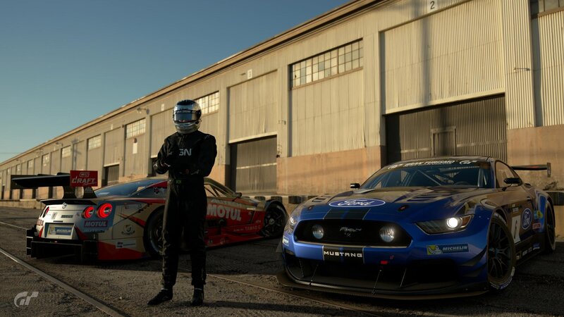 Racing Driver with Cars — Blue