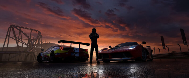 Racing Driver with Cars — Orange