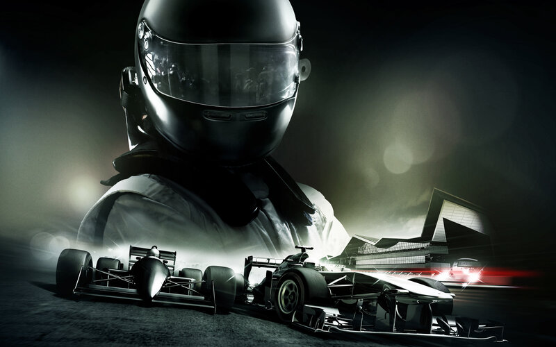 racing driver with formula car