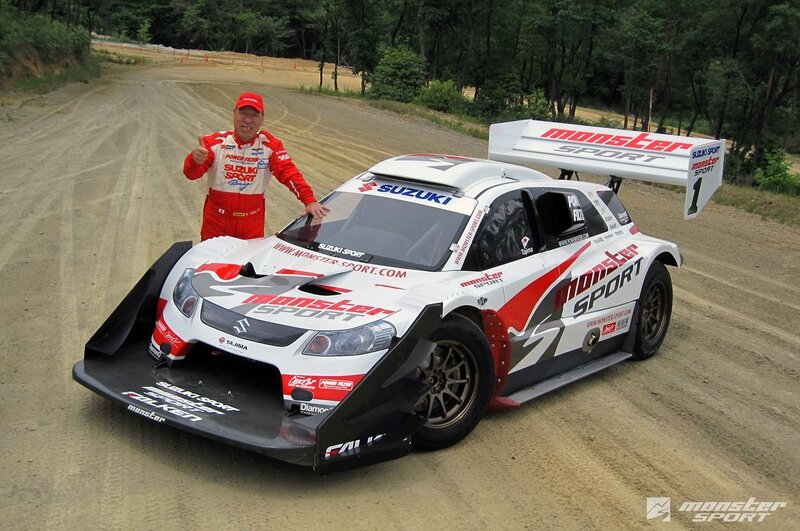racing driver with monster sport car