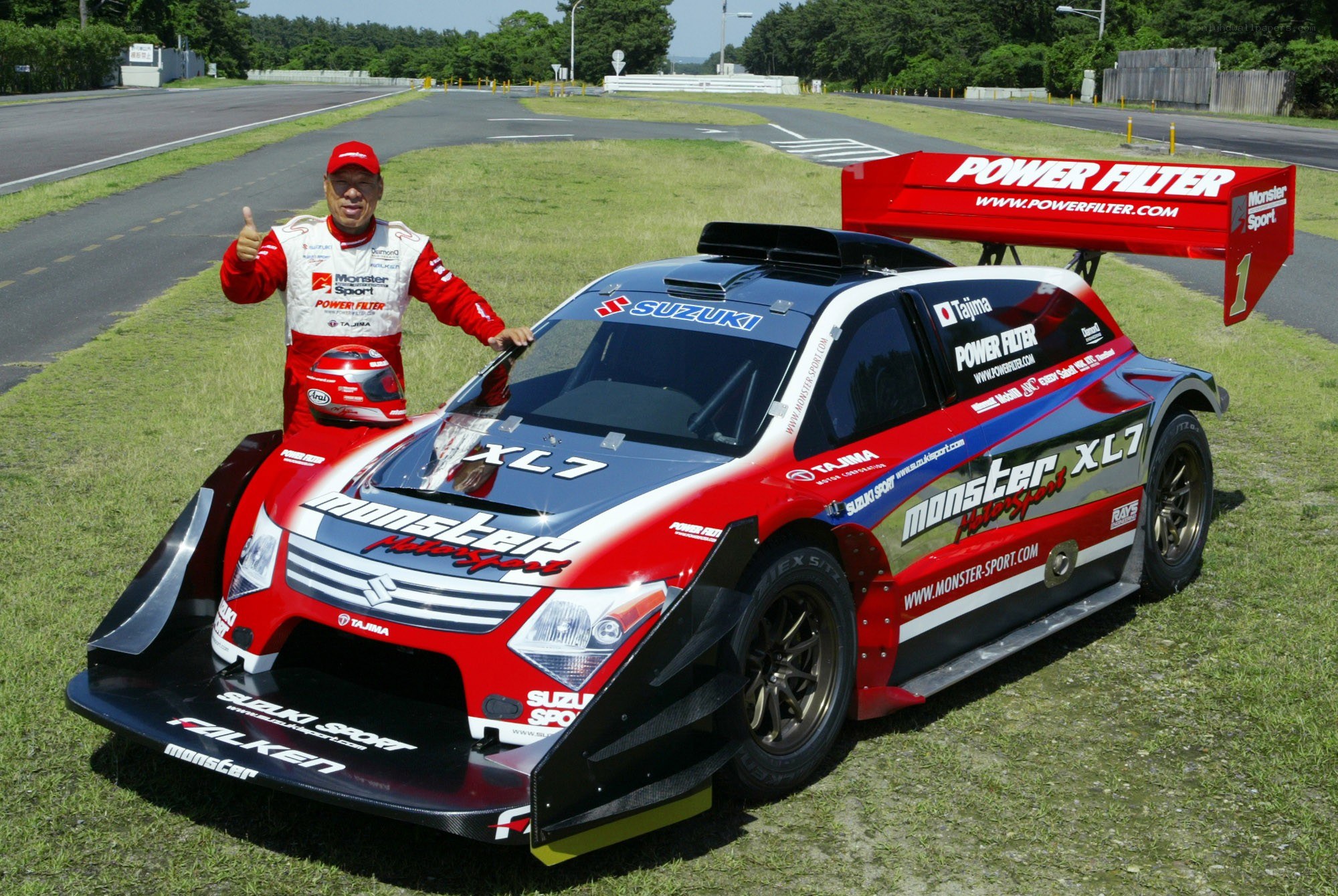 racing driver with race car