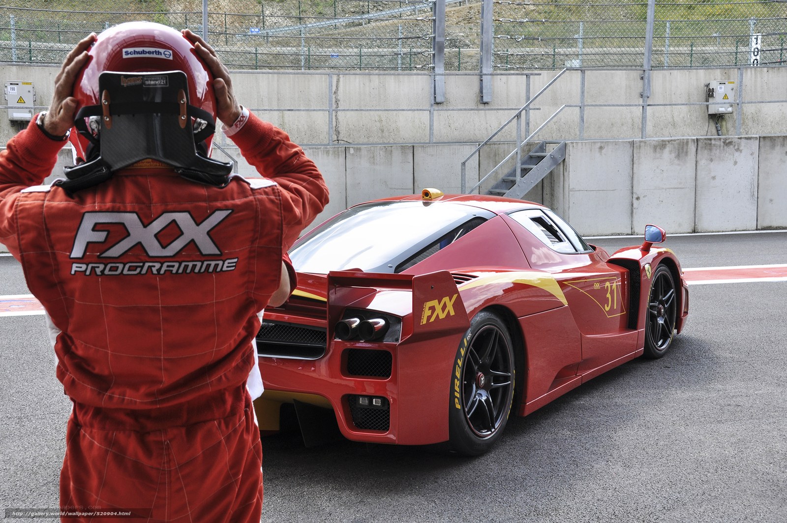 Racing driver with red car