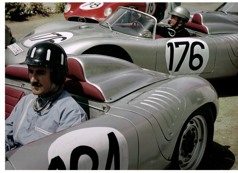 Racing drivers in vintage cars