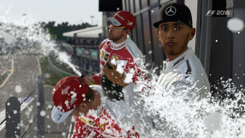 Racing Drivers Spraying Champagne