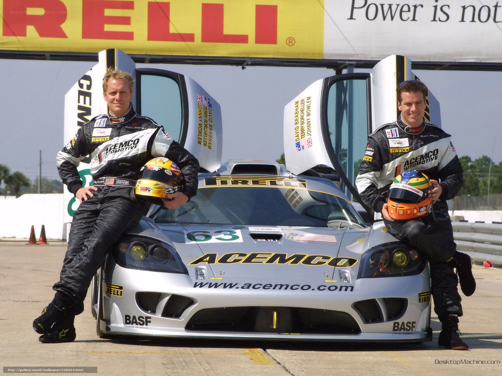 racing drivers with race car