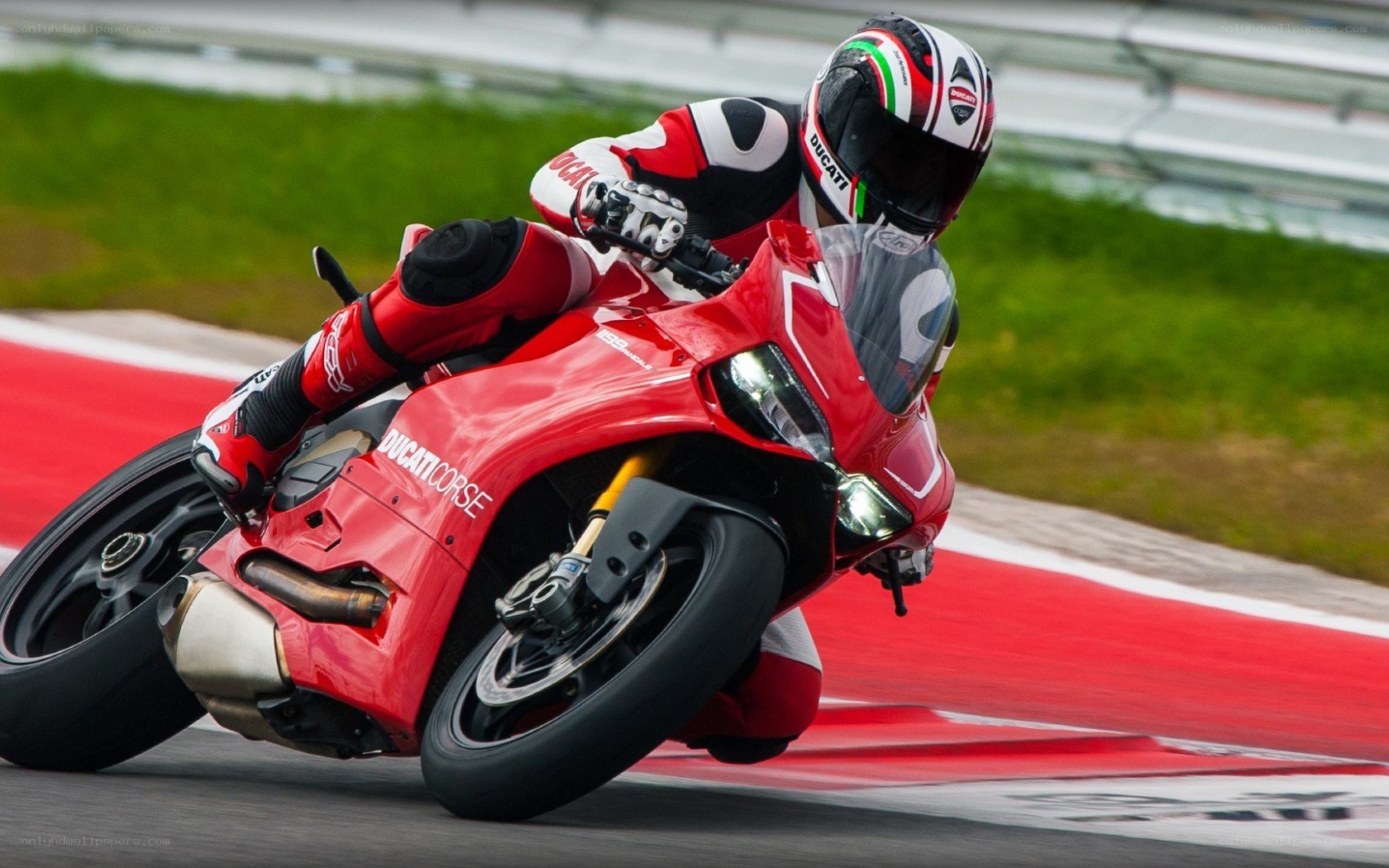Racing Ducati on track