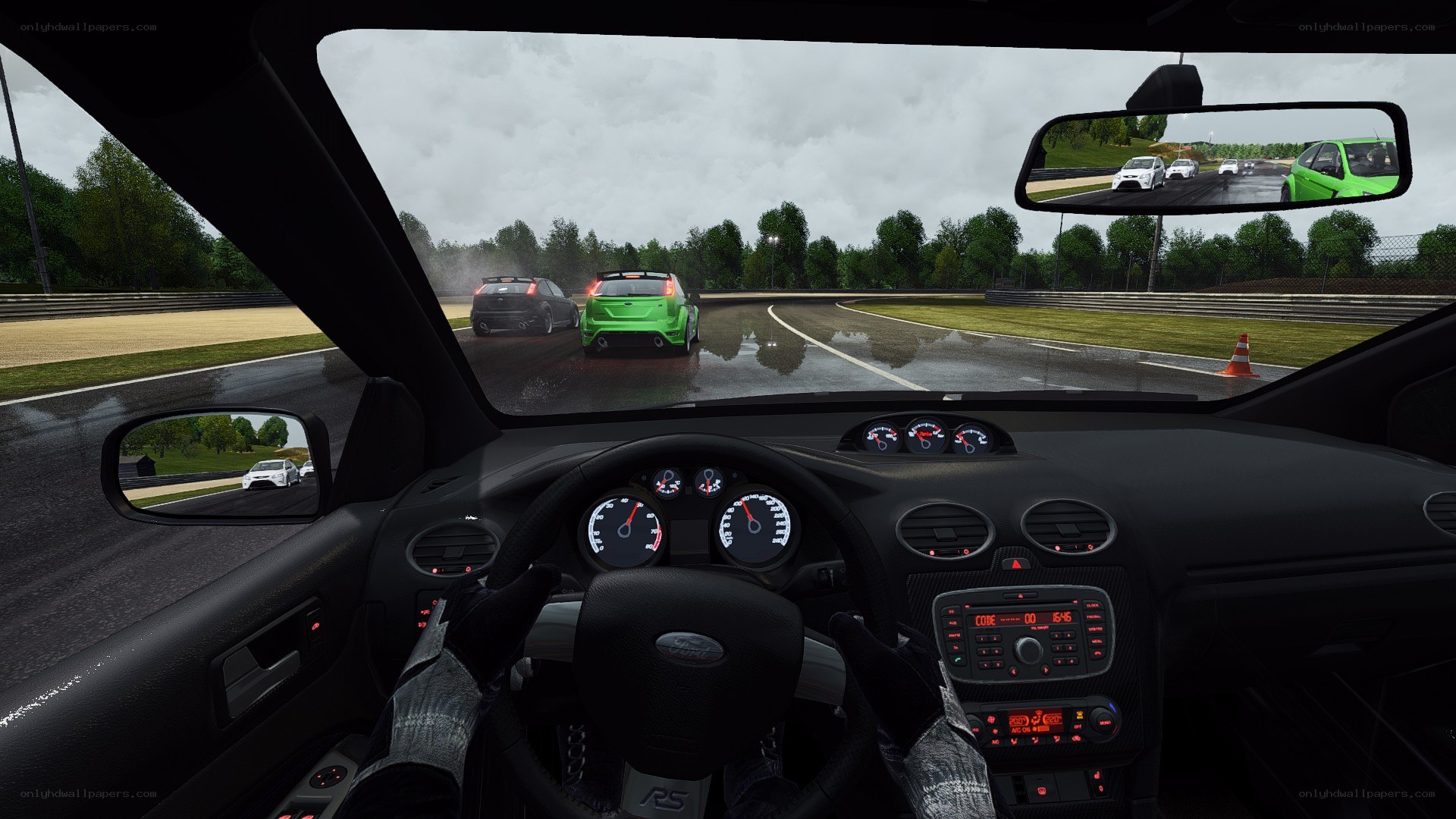 racing game cockpit view